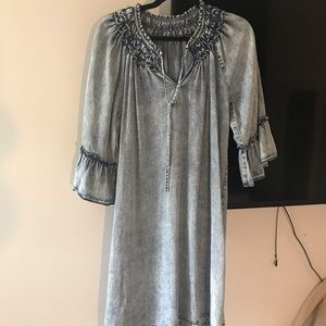 Faded denim dress size small